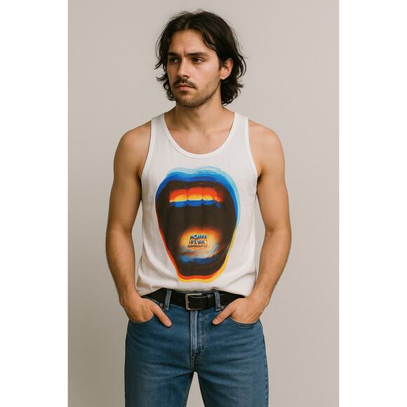 MS MR Band Trippy Mouth Tank Top Shirt Size S Unisex Indie American Apparel - Picture 1 of 8